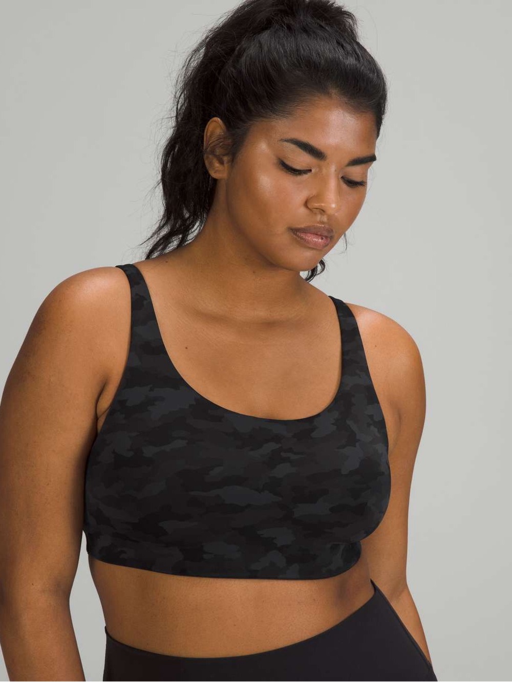 lululemon athletica Black Camo Scoop Neck Sports Bralette